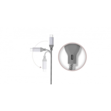 Logo trade promotional merchandise image of: Nylon data transfer cable LK30 Type - C Quick Charge 3.0