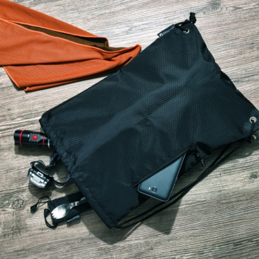 Logo trade promotional giveaway photo of: Drawstring bag NUNAVUT Schwarzwolf