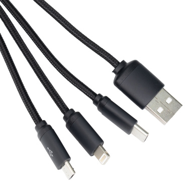 Logotrade advertising product image of: 3in1 long cable with elighted logo for engraving, W201TG