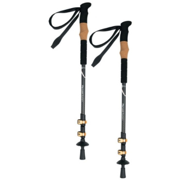 Logo trade promotional merchandise image of: Trekking poles DENALI Schwarzwolf