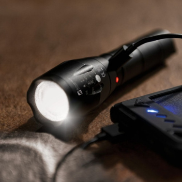 Logo trade business gift photo of: Flashlight DELGADA Schwarzwolf