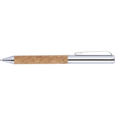 Logo trade promotional giveaways image of: Twist-ballpen metal and cork LILLEHAMMER