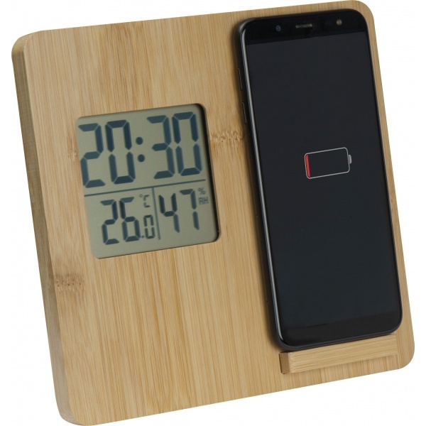 Logotrade promotional giveaway image of: Bamboo weather station GRANADA