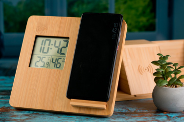 Logo trade business gift photo of: Bamboo weather station GRANADA