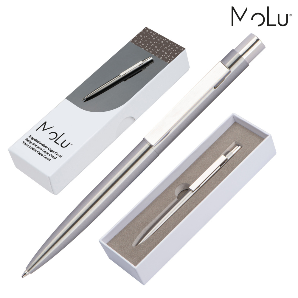 Logo trade corporate gifts image of: Stainless steel pen CAPE CORAL MoLu