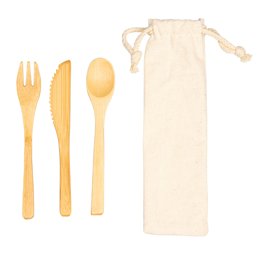 Logo trade business gift photo of: Bamboo cutlery set BONNEVILLE
