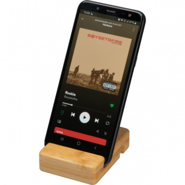 Logo trade promotional products picture of: Bamboo smartphone holder SAN SEBASTIAN