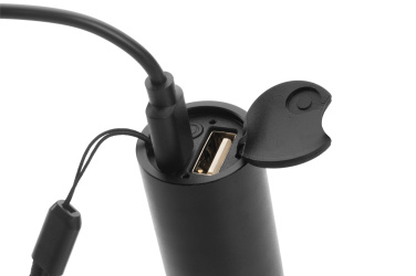 Logo trade business gifts image of: Flashflight ZAGROS Schwarzwolf