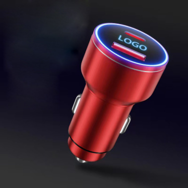 Logotrade promotional item image of: Car charger with enlighted logo for engraving