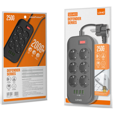 Logotrade business gift image of: Power strip with USB ports