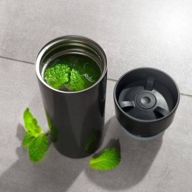 Logo trade business gifts image of: Thermo mug ARANSOL 300 ml Schwarzwolf