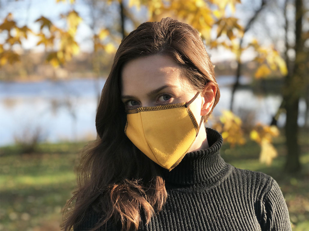 Logotrade business gift image of: BLACK-BLACK cotton face mask 140116500