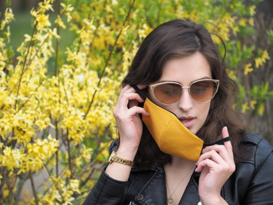 Logo trade promotional giveaway photo of: VENUS PRO cotton face mask with a pocket an HEPA filter 1378165