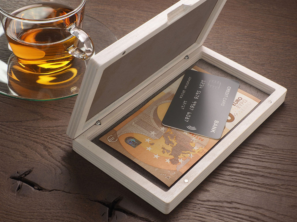 Logo trade promotional items image of: Wooden bill box 1816121