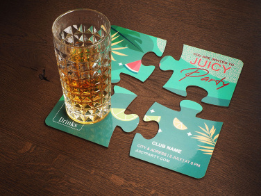 Logotrade promotional item picture of: Set of 4 PUZZLE glass coasters 1835117