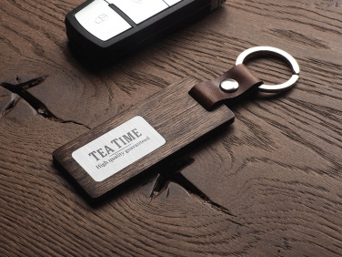 Logo trade promotional merchandise image of: Wooden keyring 1853121