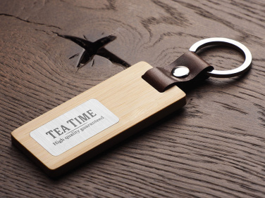 Logo trade promotional merchandise picture of: Wooden keyring 1853292