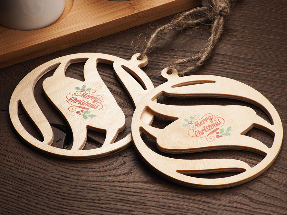 Logo trade corporate gift photo of: Wooden Christmas Decoration 1856121