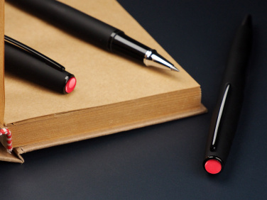 Logo trade business gifts image of: Coral stone Pen set 1285036