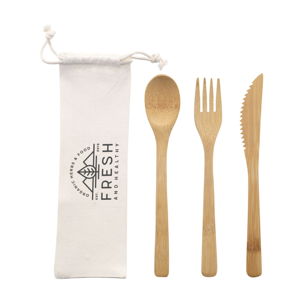 Logo trade advertising products image of: Bambu Cutlery Set