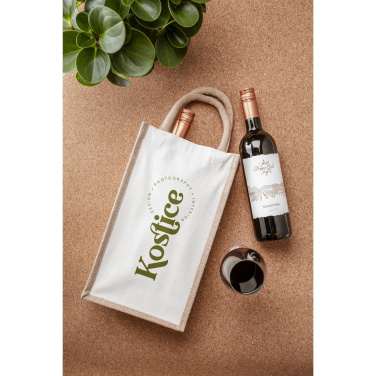 Logo trade promotional items picture of: Jute Canvas Double Wine Bag