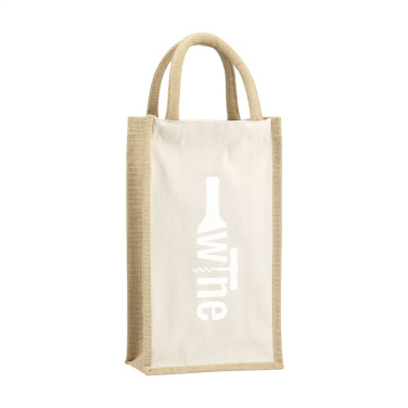 Logotrade promotional items photo of: Jute Canvas Double Wine Bag