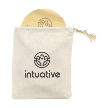 Logo trade corporate gifts image of: Bamboo Coaster Set