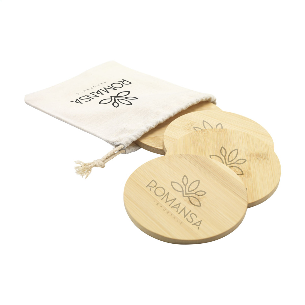 Logotrade promotional giveaway picture of: Bamboo Coaster Set