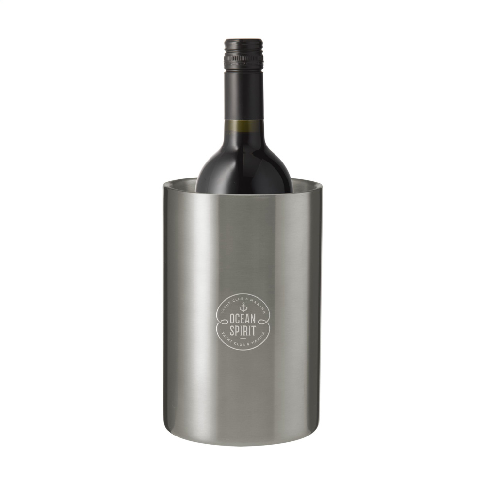 Logo trade corporate gifts image of: CoolSteel RCS Recycled Steel wine cooler