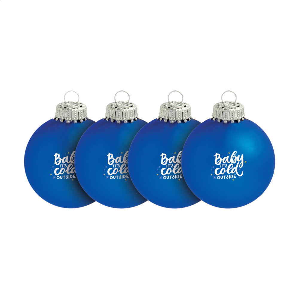 Logo trade promotional gifts picture of: Christmas Bauble Ø 6 cm - set of 4 - Made in Europe