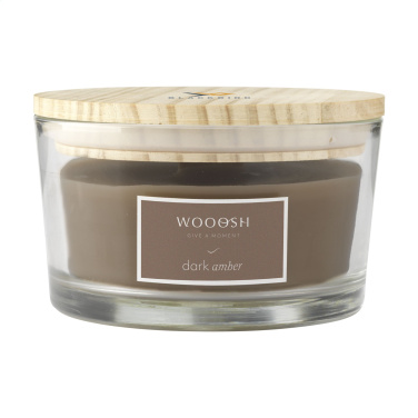 Logo trade promotional gifts image of: Wooosh Flame Scented Candle Dark Amber