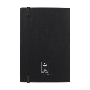 Logotrade promotional product image of: Bamboo Journal Naked Spine Paper Notebook Black A5