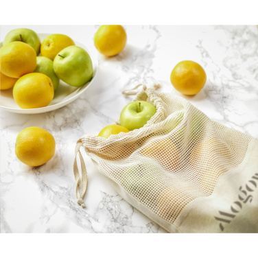 Logotrade promotional merchandise image of: Natura Organic GOTS Mesh Bag (120 g/m²) fruit bag