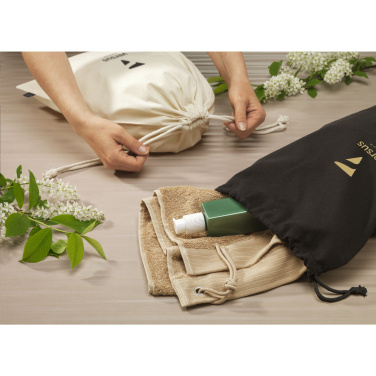 Logotrade promotional merchandise image of: Gift Pouch Natural GRS Recycled Cotton (150 g/m²) L