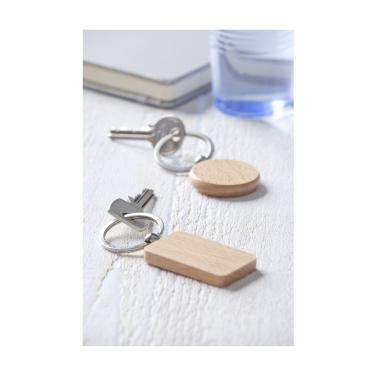 Logo trade corporate gift photo of: WoodKey Circle keychain