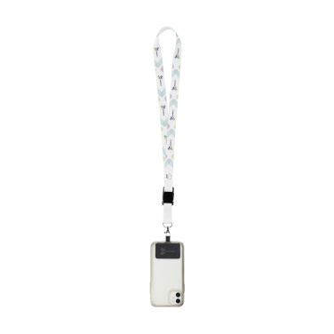 Logotrade promotional product picture of: Lanyard Sublimatie Buckle RPET 2 cm with Patch keycord
