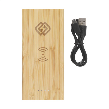 Logo trade promotional products picture of: Bamboo 8000 Wireless Powerbank wireless charger
