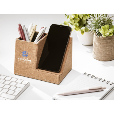 Logo trade promotional merchandise image of: Ecork Pen Holder Wireless Charger