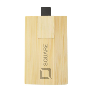Logotrade promotional item picture of: CreditCard USB Bamboo 64 GB