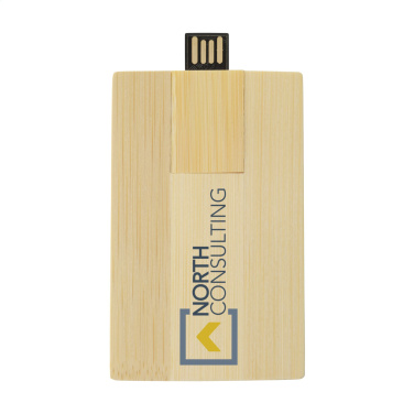 Logo trade promotional gifts image of: CreditCard USB Bamboo 16 GB