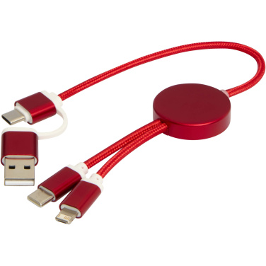 Logotrade promotional merchandise image of: Alasia 5-in-1 recycled aluminium and plastic 30 cm data sync and 27W fast charge cable