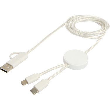 Logo trade promotional products image of: Citala 5-in-1 recycled plastic 150 cm data sync and 27W fast charge cable