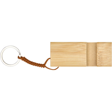 Logo trade promotional item photo of: Bosona bamboo phone holder with keychain