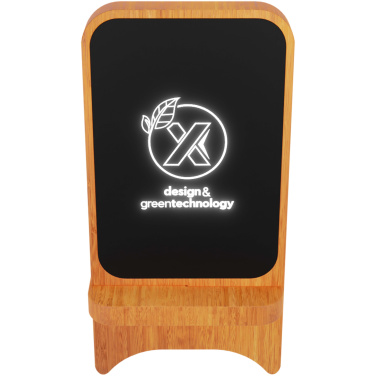 Logotrade promotional giveaway picture of: SCX.design W16 10W light-up wireless wooden stand