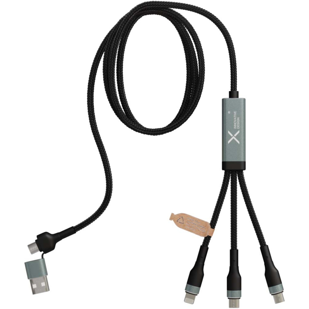 Logo trade promotional merchandise picture of: SCX.design C53 100W 5-in-1 rPET ultra fast charging cable