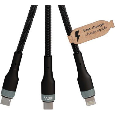 Logo trade corporate gifts picture of: SCX.design C53 100W 5-in-1 rPET ultra fast charging cable