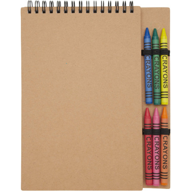 Logotrade business gift image of: Doodle A5 spiral soft cover notebook and crayon set