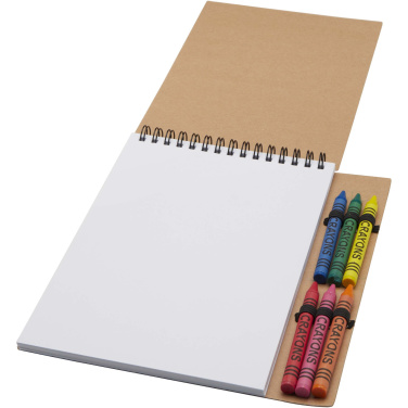 Logotrade corporate gift image of: Doodle A5 spiral soft cover notebook and crayon set