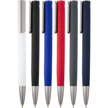 Logo trade advertising products image of: Ziggur aluminium ballpoint pen (blue ink)