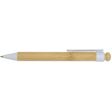 Logotrade advertising product picture of: Rattan bamboo and recycled plastic ballpoint pen (black ink)